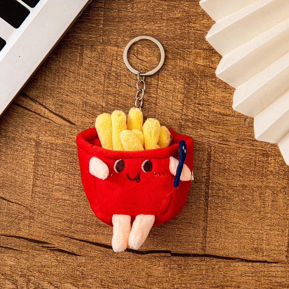 Cartoon Cute Fruit and Vegetable Plush Series Keychain Toy Peach Pear Cherry Doll Smiling Face Fruit Decoration Pet Gift