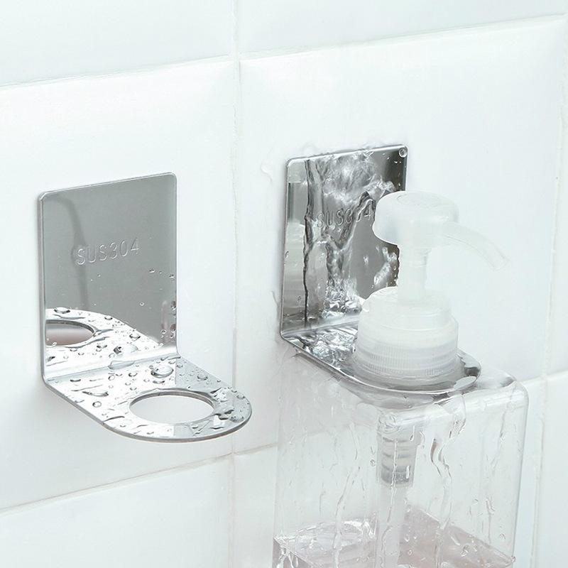 Подвесной держатель для геля для душа из нержавеющей стали, самоклеящийся крючок для шампуня, вешалка для дезинфицирующего средства без перфорации