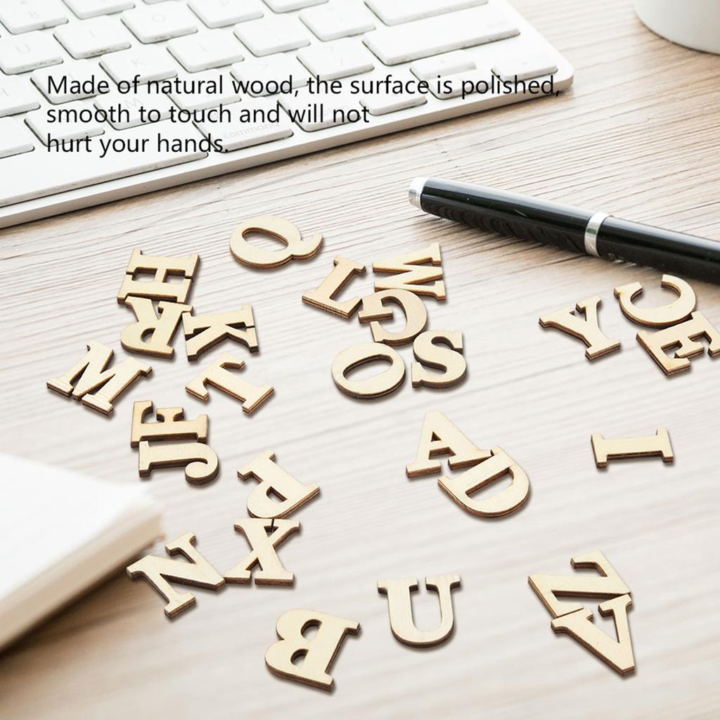 Деревянные самоклеящиеся цифры буквы для DIY художественные поделки декор детский подарок (Буквы AZ)