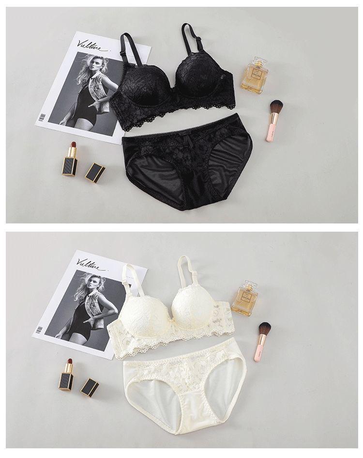 Комплект кружевного бюстгальтера пуш-ап для молодой девушки - Без косточек + Цельный вариант