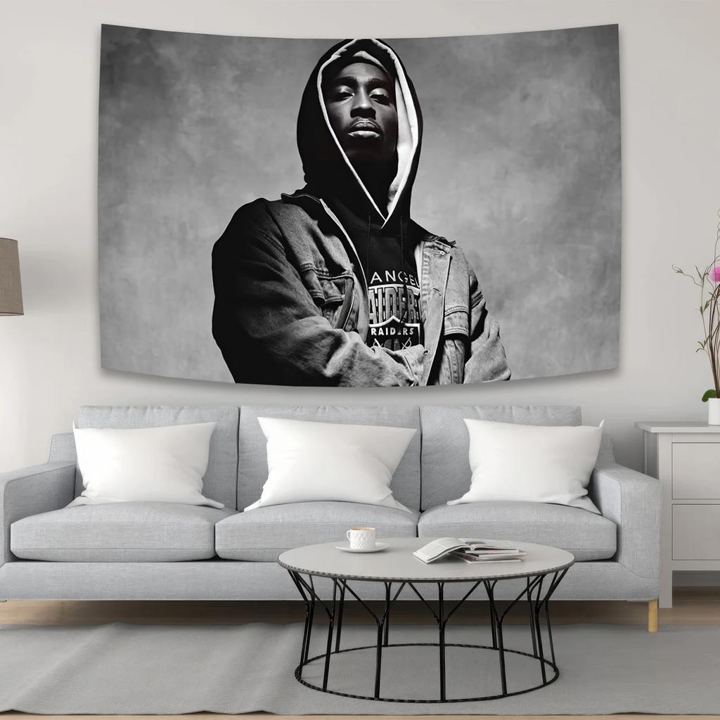 Iconic 2Pac Tapestry Legendary HipHop Art for Living Room Decor Modern Style Enhance Your Space with Music Vibes