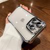 Luxury Plating Clear Shockproof Phone Case For iPhone 12 13 14 15 16 Pro Max Plus XS XR X Transparent Acrylic Anti-Shock Cover