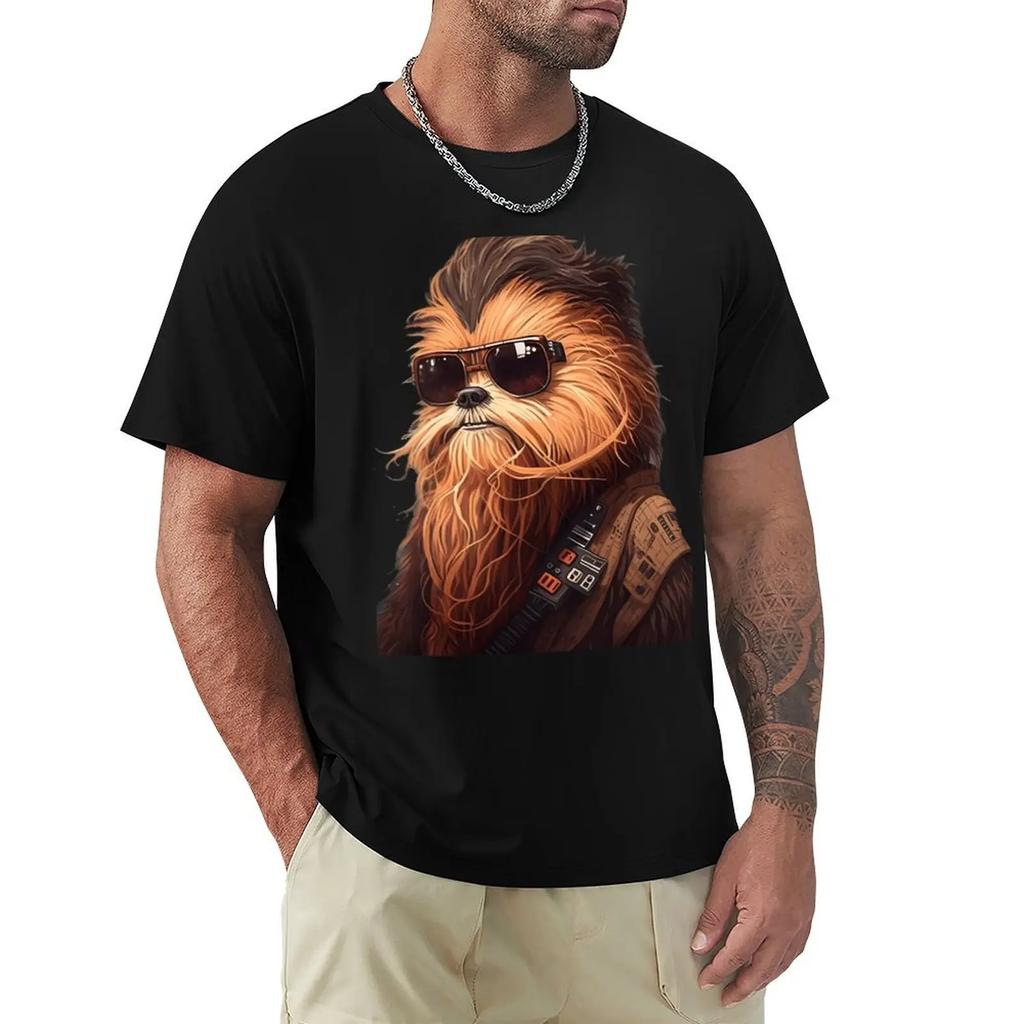 Wookie T-Shirt Graphic T Shirts Oversizeds Heavyweights Boys Animal Print Black T-Shirts For Men