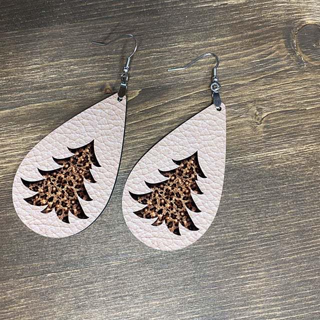 Christmas Plaid and Stripe Double-Sided Tree Earrings for Women - Retro Style