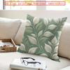 1 шт., 2D плоская печать, наволочка со свежим зеленым узором из листьев