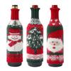 Cute Knitted Wine Bottle Cover Christmas Table Decoration Cartoon Santa Claus Snowman Pattern Red Wine Bottle Decor Xmas Gift