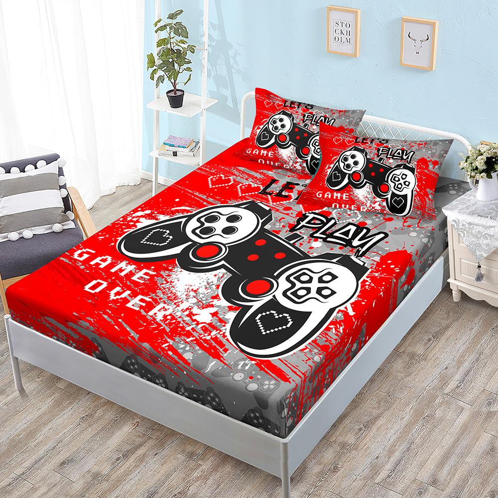 E-Sports Gamepad Kit, Bed Hat Three-Piece Set, Bed Cover, Pillowcase, Mattress Protective Cover.
