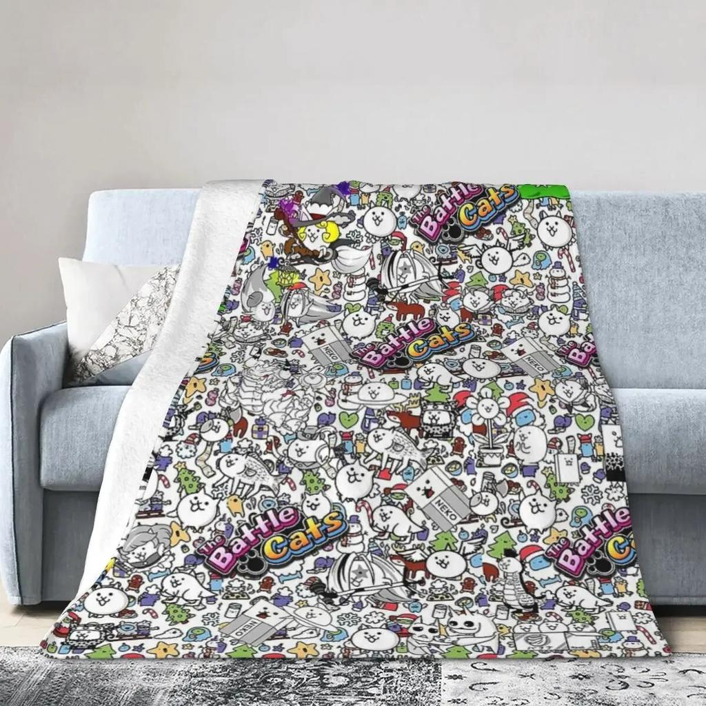 Battle Cats Blankets Soft Warm Flannel Throw Blanket Cover for Bed Living Room Picnic Travel Home Sofa