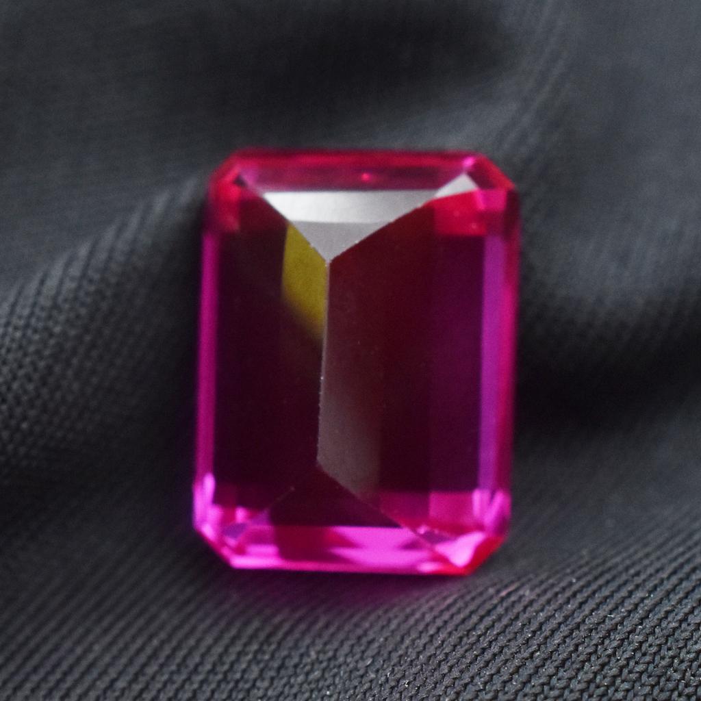 Natural Pink Ruby Loose Gemstone 17.95 ct Emerald Cut for Jewelry Making and Gem Collections