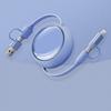 Retractable Four-in-One Data Cable 100W PD Fast Charge for USB-A/Micro Connectors for Mobile Phone Data Transfer