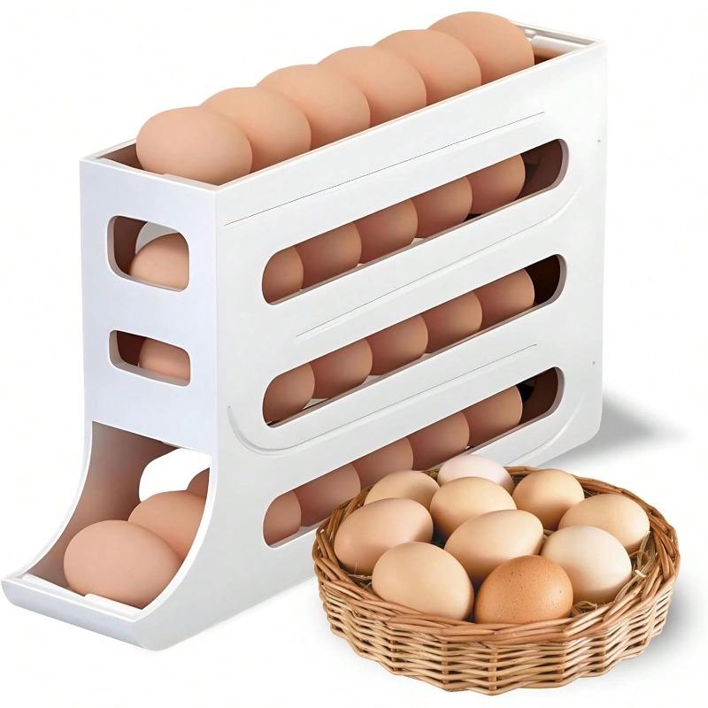 Eggs Refrigerator Holder - Automatic Rolling Refrigerator Egg Organiser, Space Saving Egg Dispenser Holder