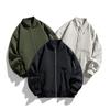 Flying Suit Jacket Baseball Jacket with Multiple Pockets Men's Work Jacket Loose Baseball Collar Jacket
