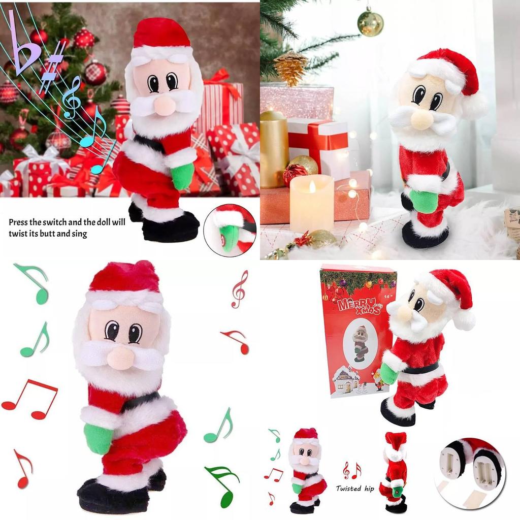 Праздничная танцующая игрушка Санта Клаус с веселой музыкой и ярким дизайном из красной ткани