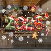 Christmas Glass Stickers Crutch Snowman Tree Candy Hat Bell Design Waterproof PVC Window Door Mirror Decals