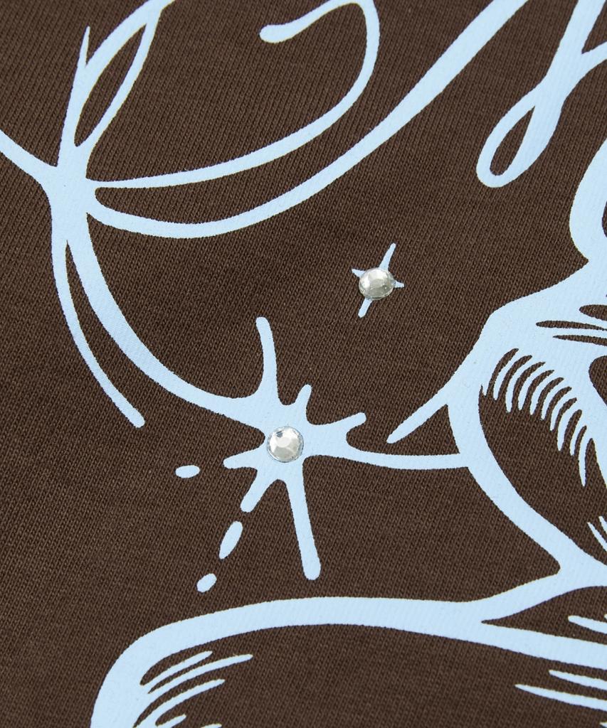 MARK GONZALES Women'S Ribbon Graphic T-Shirt - D/Brown