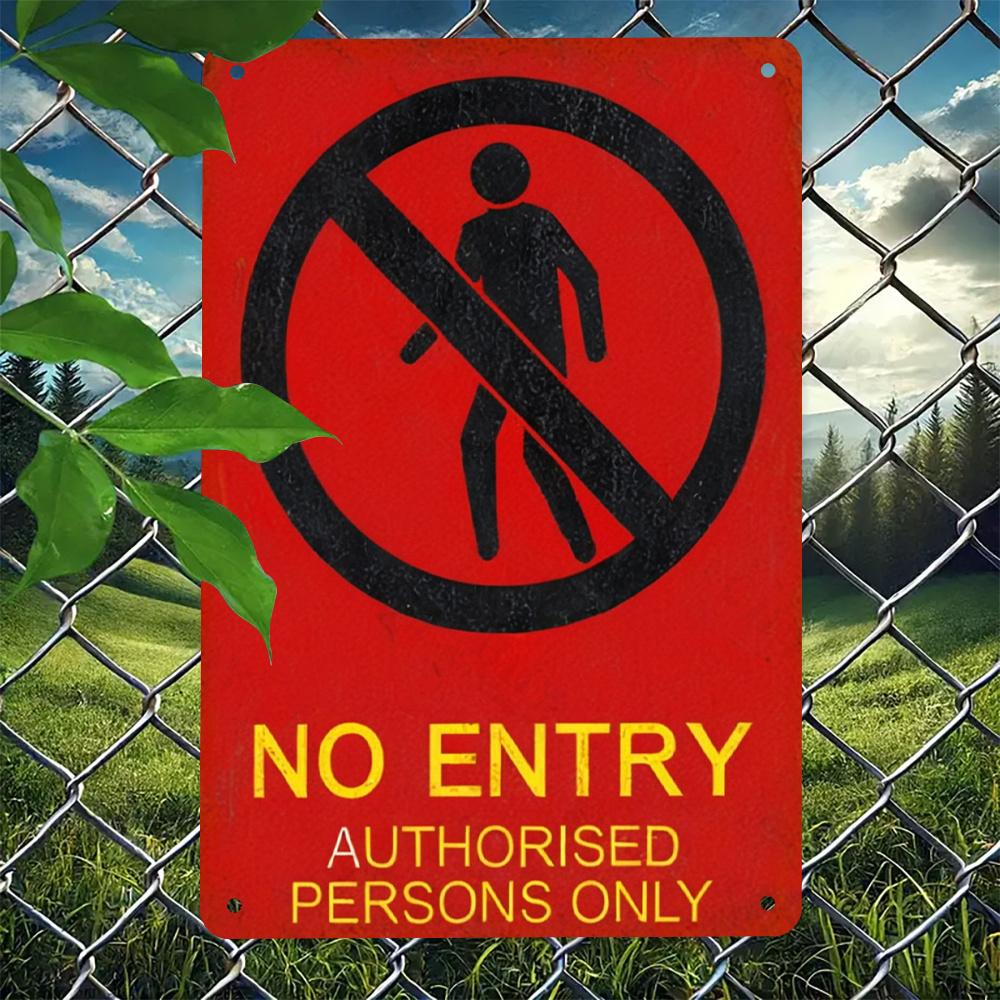 Vintage No Entry Authorized Personnel Only Sign Durable Metal Wall Mount Decorative Plaque for Home Bar Garden Cafe Restaurant