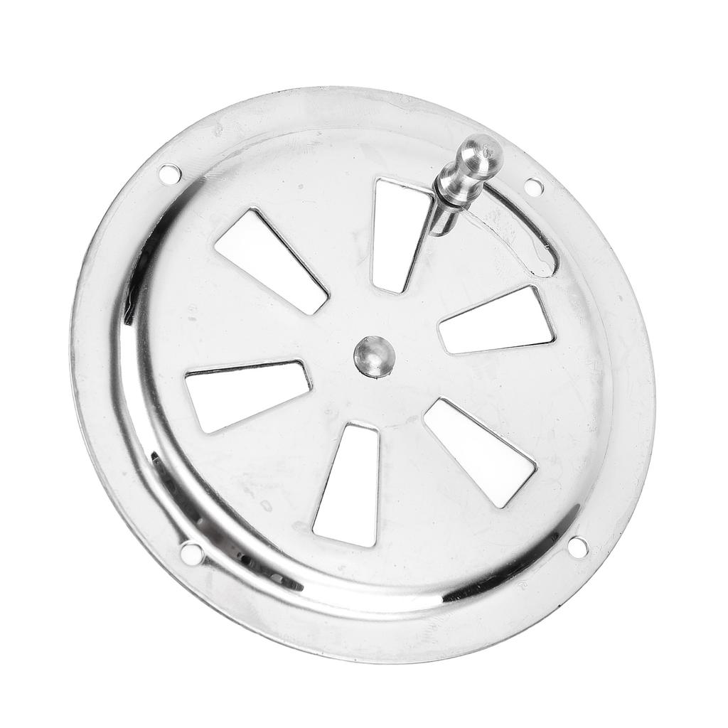 4 Inch Round Louver Vent Cover with Side Knob Adjustable 316 Stainless Steel Air Vent Grille for Boats Marine Yacht Home