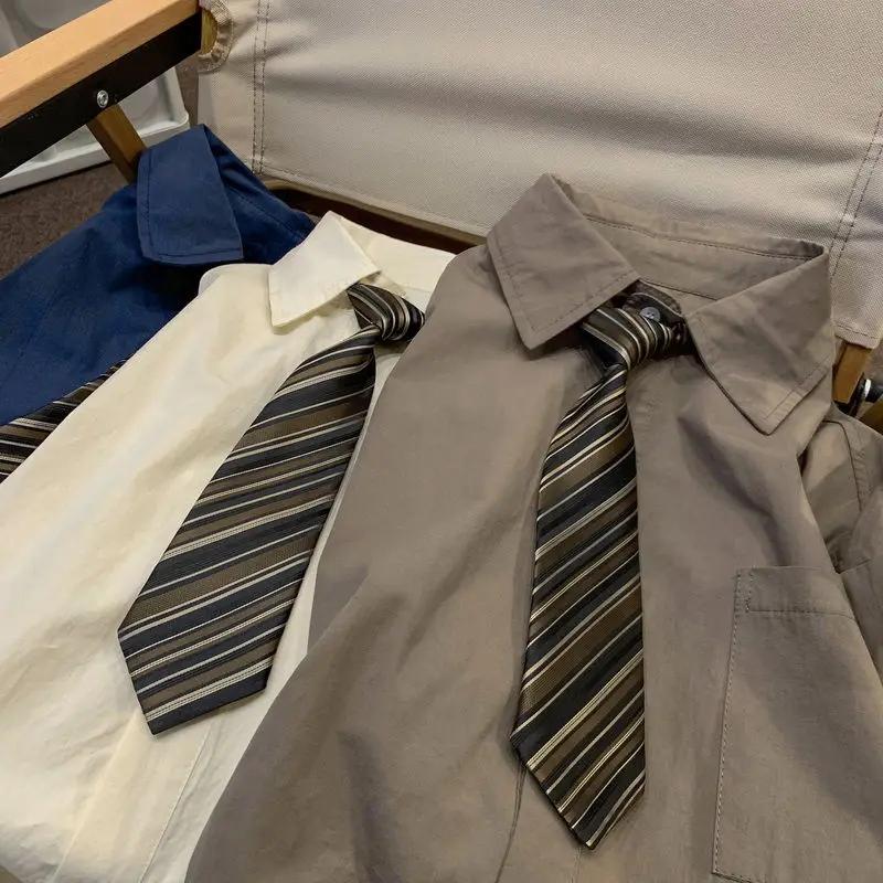 Женские винтажные японские рубашки, городские блузки с короткими рукавами для девочек, оверсайз, униформа с пятиточечным рукавом, топы