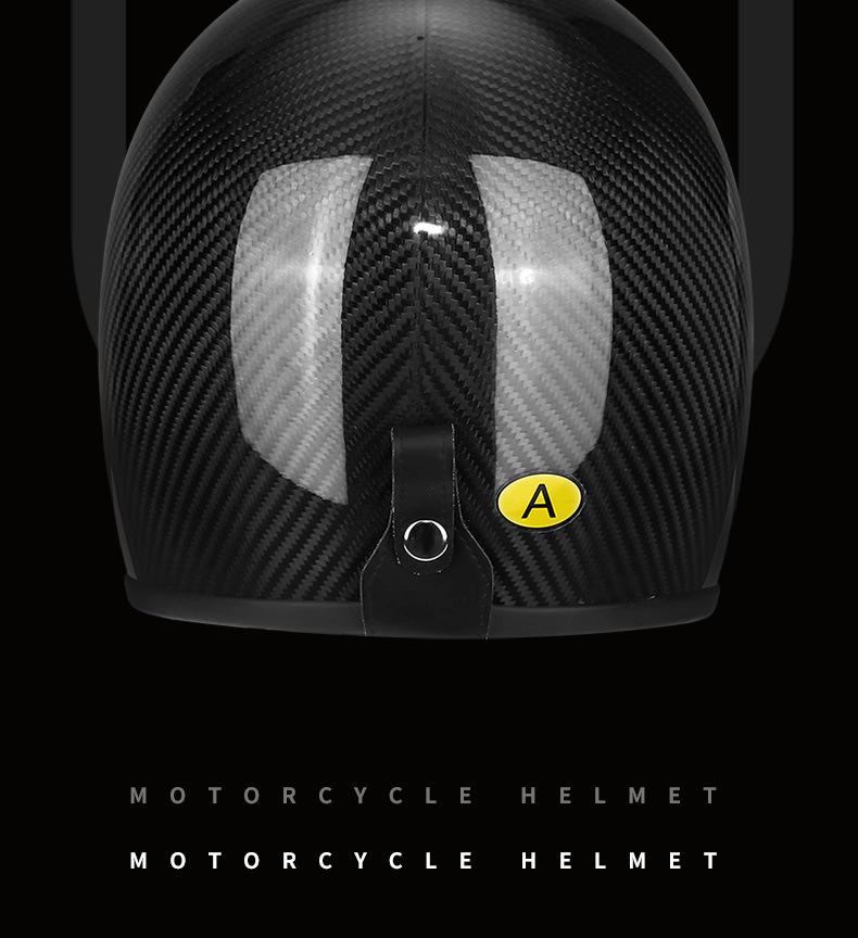 AD Ретро Мотошлем из Углеродного Волокна и Стекловолокна для Круизера, Скутера и Мопеда