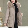 Куртки для женщин среднего возраста Зимняя верхняя одежда больших размеров с капюшоном и воротником из искусственного меха Теплая Толстая Повседневная Зимняя Куртка Женские Парки
