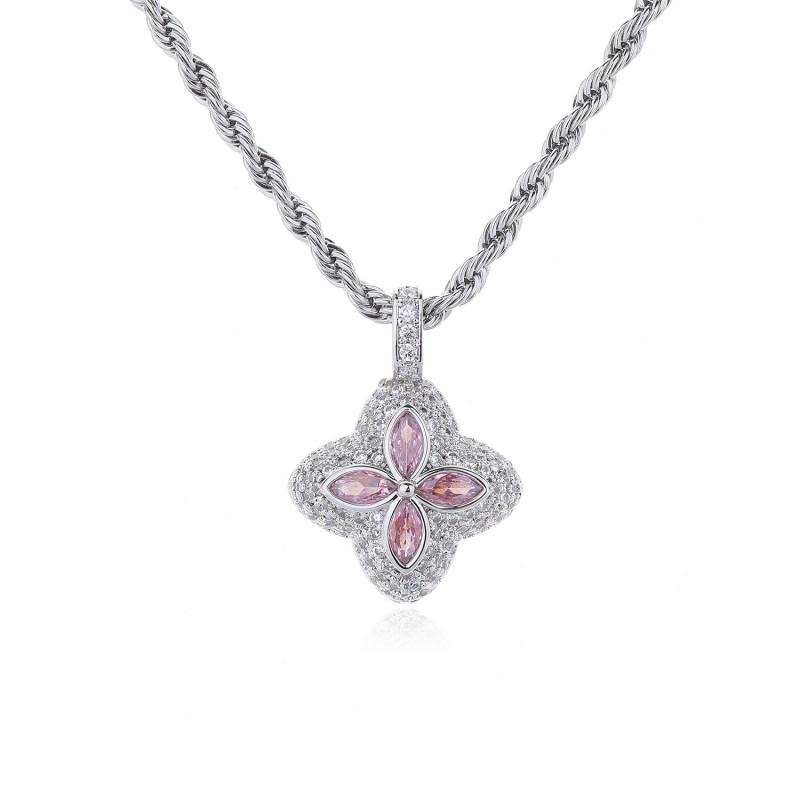 Stylish Clover Pendant Necklace Women Gold Plated Chain With Zircon Accents Delicate Layering Jewelry Casual Chic Outfits