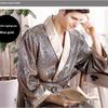 Men's Plus Size Long-Sleeve Silk-Like Summer Robe and Pajamas