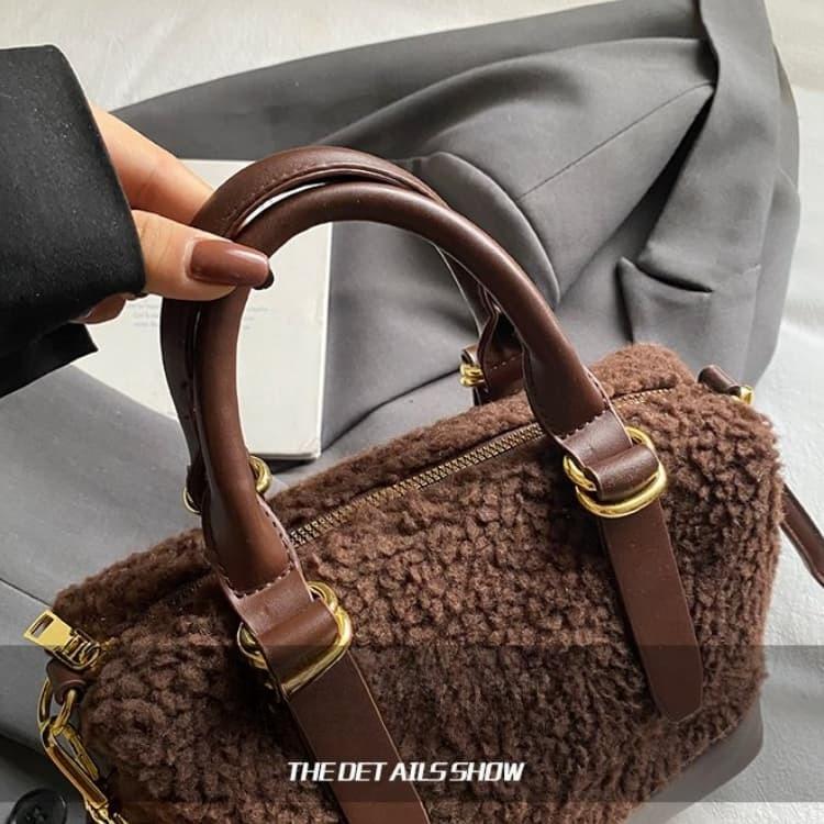 Женская плюшевая сумка через плечо