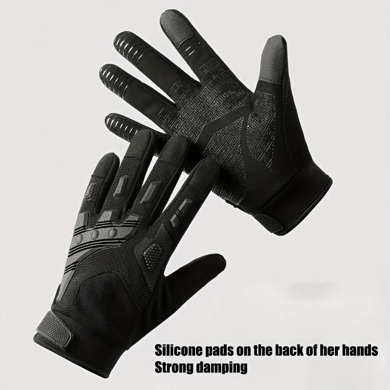 1 пара износостойких дышащих нескользящих перчаток для езды на велосипеде с сенсорным экраном и полным пальцем, подходящих для занятий спортом на открытом воздухе, езды на природе, обучения кемпингу
