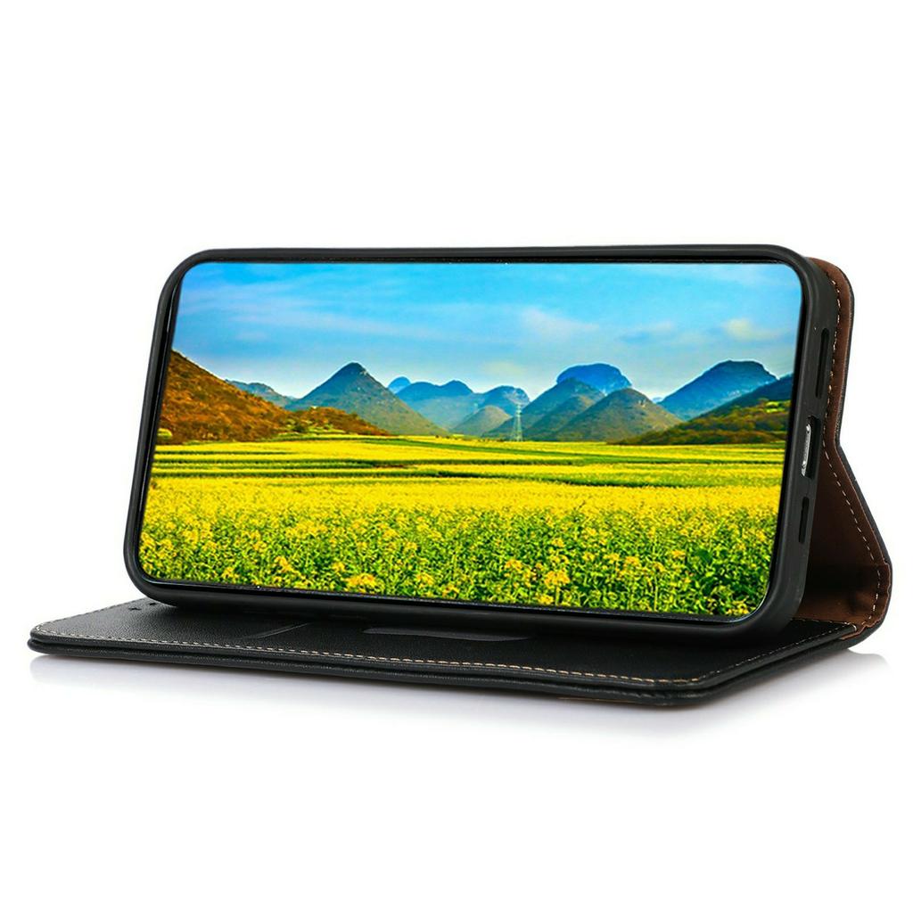 KHAZNEH For Sony Xperia 1 VII Case Wallet Genuine Cow Leather Phone Cover Nappa Texture