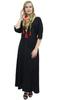 Bimba Women's Boho Black Maxi Dress With Tassel Scarf Designer Summer