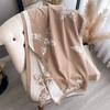 Double-Sided Flower Print Scarf Femininity Thickened High-End Warm Office Shawl Cape