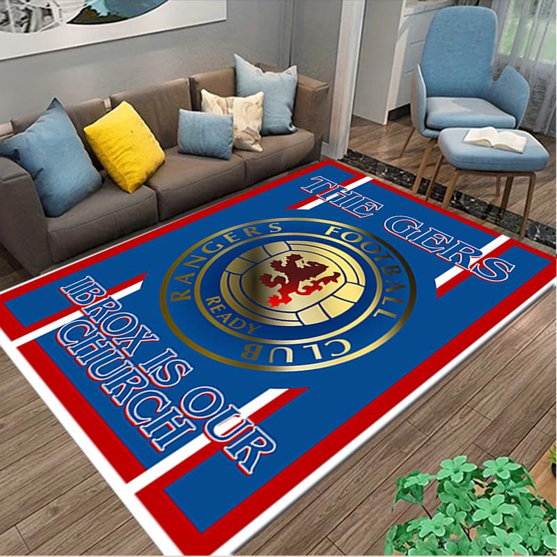 [Rangers FC Printed Carpet] Non-slip Office Rug, Cozy Area Carprt for Living Room Use, Soft Home Sofa Chair Mat