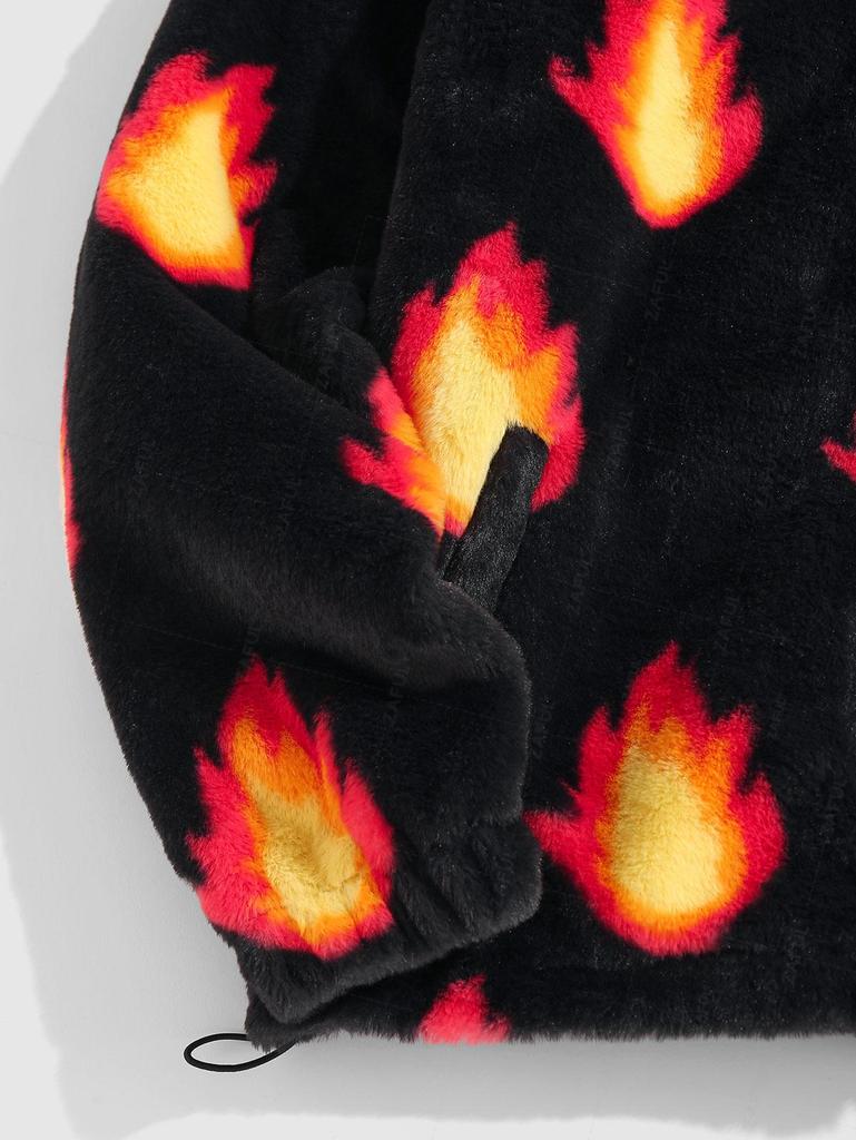 ZAFUL Куртка из искусственного меха с узором «Пламя»