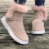 Foreign Trade Large Size Snow Boots New Winter Korean Version Thickened Warm Short Boots Plush Edge Flat Bottom Boots