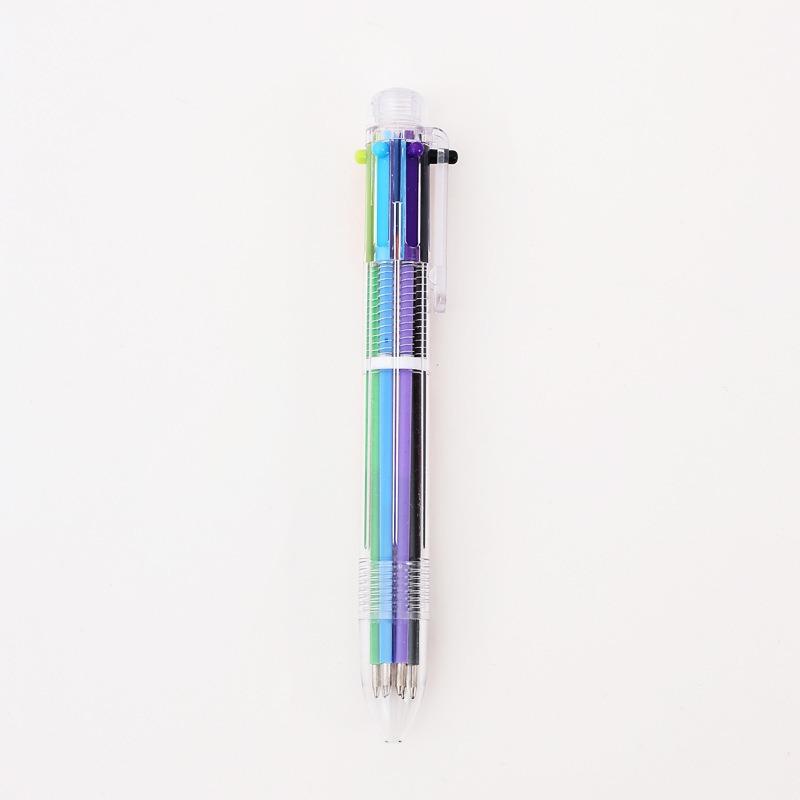 Ball Point Pen Marker Korea Creative Stationery Pen 6 Color In 1 Ballpoint Pen Color School Supplies Cute Office Accessories