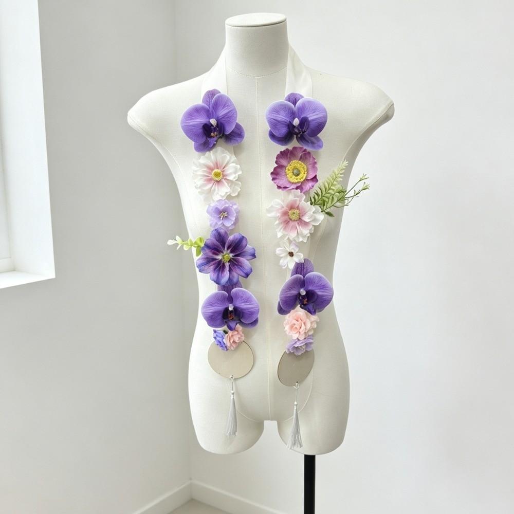 Silk Fabric Satin Flower Sash Satin Fabric Artificial Floral Garland  Party Decoration