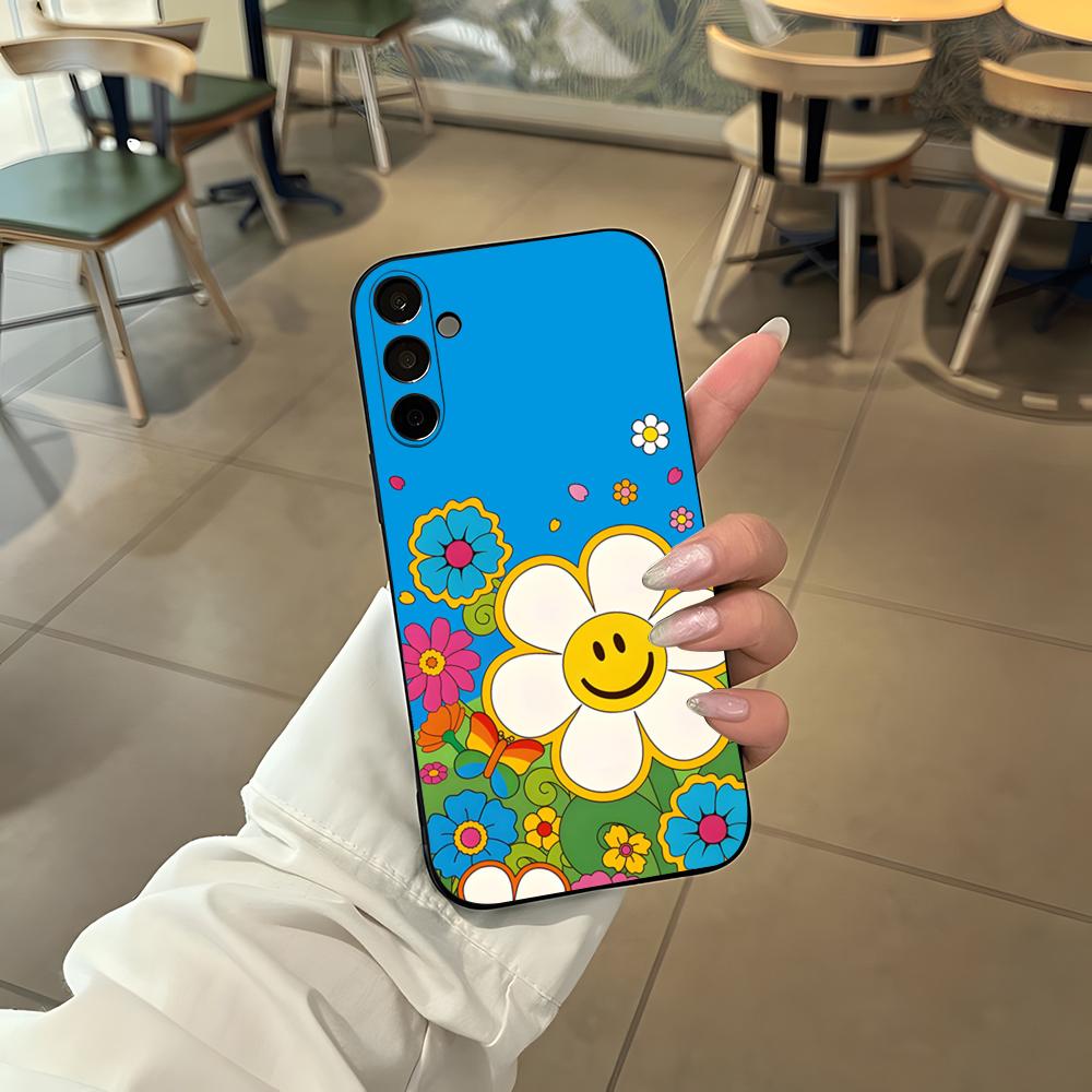 Чехол для телефона подсолнух смайлик для Samsung S26 S25 Edge S24 S23 S22 S21 S20 Ultra Plus Fe Galaxy Силиконовый чехол