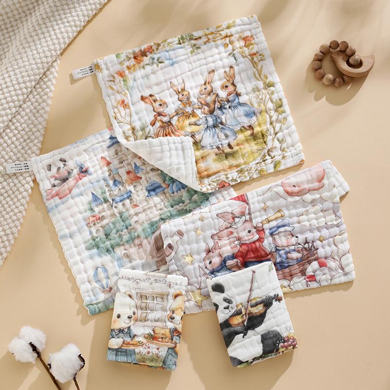 7A Антибактериальная детская салфетка из чистого хлопка - Шестислойная марля, Класс A, Полотенце для новорожденных и детей