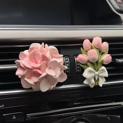 Автомобильный ароматизатор с зажимом Flower Tulip Air Outlet Автомобильный освежитель воздуха Peach Blossom Aroma Diffuser Аксессуары для украшения автомобиля Fresh Air