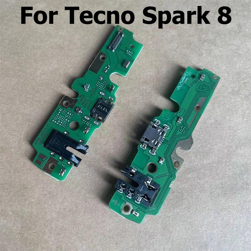 Новый для Tecno Spark 8 8C 8P 8T USB-порт для зарядки, разъем платы, шлейф для зарядки