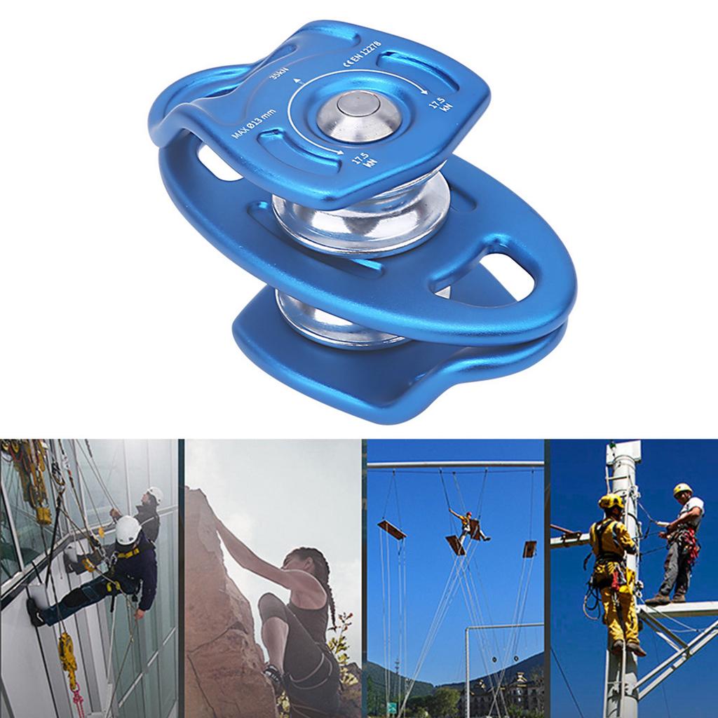 Outdoor Coaxial Movable Side Swing Double Pulley for Climbing Crossing Lifting Transportation