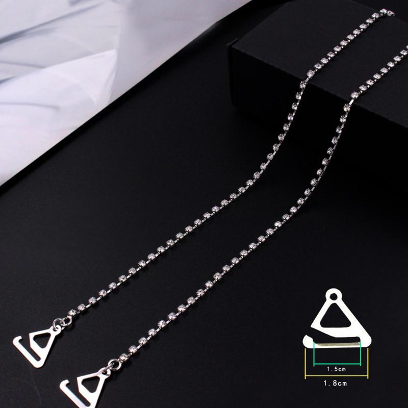 1 пара бретелей для бюстгальтера со стразами, невидимые металлические бретели для нижнего белья, нескользящие плечевые регулируемые аксессуары для нижнего белья, держатель для бюстгальтера