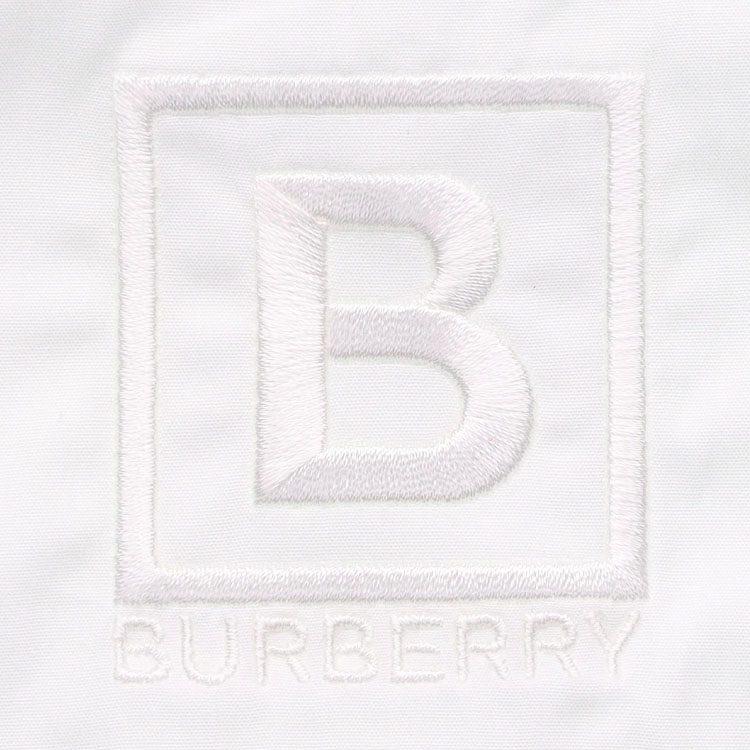 Burberry Мужская рубашка с вышивкой логотипа FW22, однобортная, с коротким рукавом, белая 80618641
