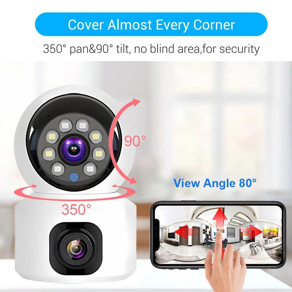 Mini 4G Camera Wireless Dual Lens Night Vision Indoor Baby Monitor AI Human Detect Video Camara V380 Pro CCTVSecurity Protection