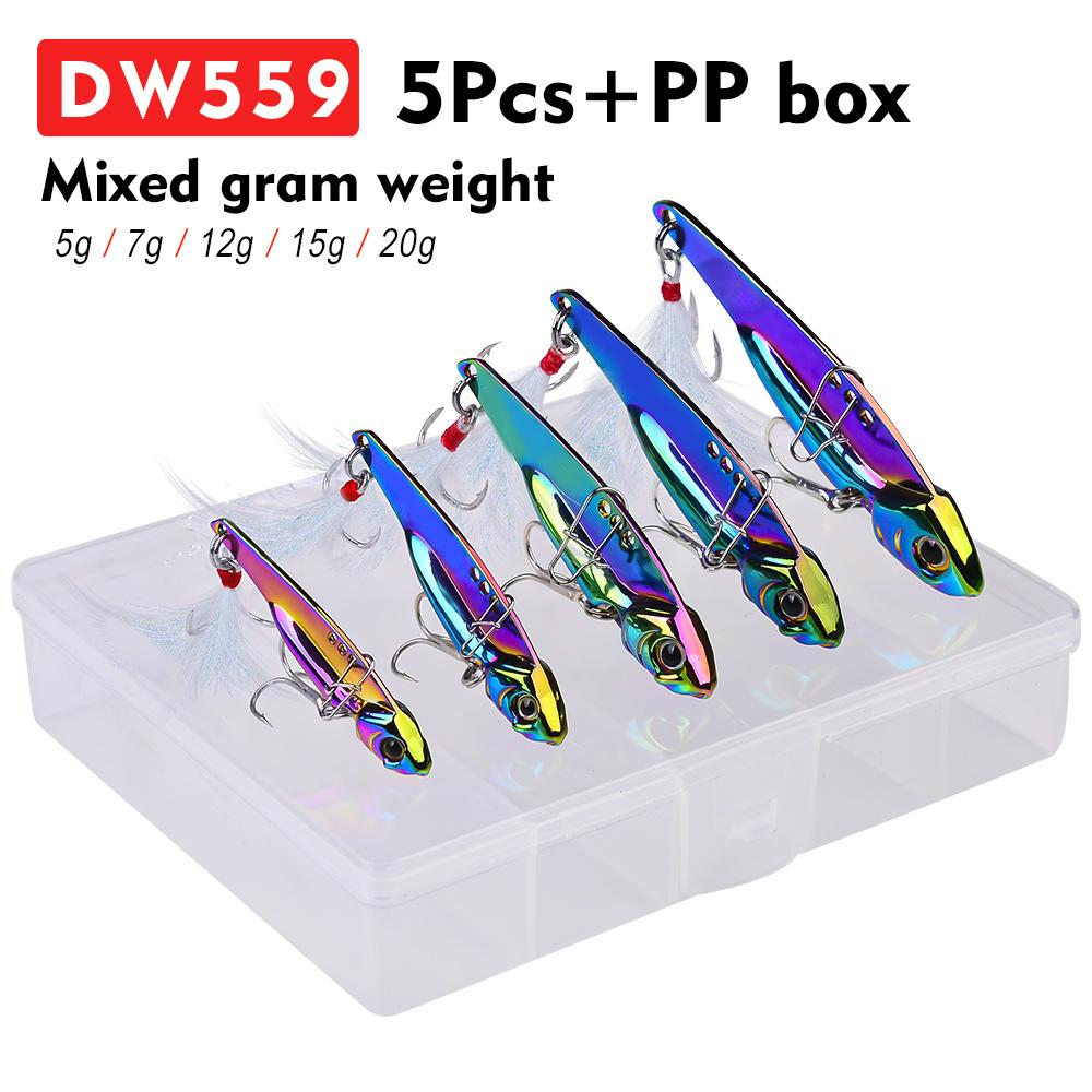 Приманка с цветными блестками, дальний заброс, полный плавающий слой, вибрация VIB, приманка с имитацией металла, зубы дракона, ложная приманка с набором полипропиленовых коробок