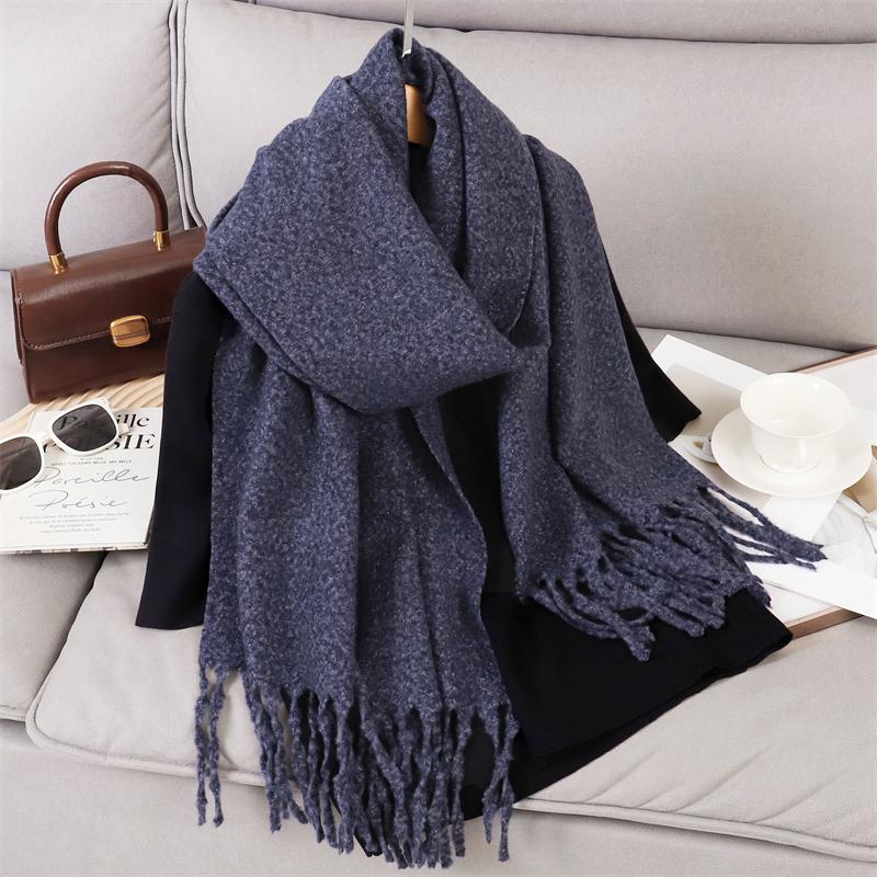 Luxury 2 Colours Cashmere Scarf Women Autumn Winter Shawl Pashmina Handkerchief Lady Pareo Soft Outdoor Windproof Travel Bufanda