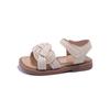 Children Fashion Girls Sandals Casual Weave Breatheable 2024 New Summer Beach Shoes Princess Flats Hook & Loop Chic Kids Korean