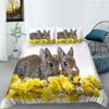 3D Printed Rabbit Bedding Set Cute Animal Down Duvet Cover Pillowcase 2/3 Pieces AU/EU/DE Full Size Soft Home Textile Easter Quilt Cover