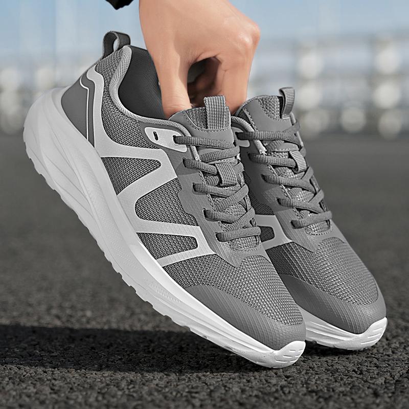 Men’s Sports Shoes Running Sneakers Students Over Sized Jogging Shoes Lightweight Khaki Walking Shoes