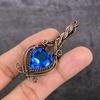 Подвеска из медной проволоки с голубым топазом ручной работы 2,56 дюйма y3E04